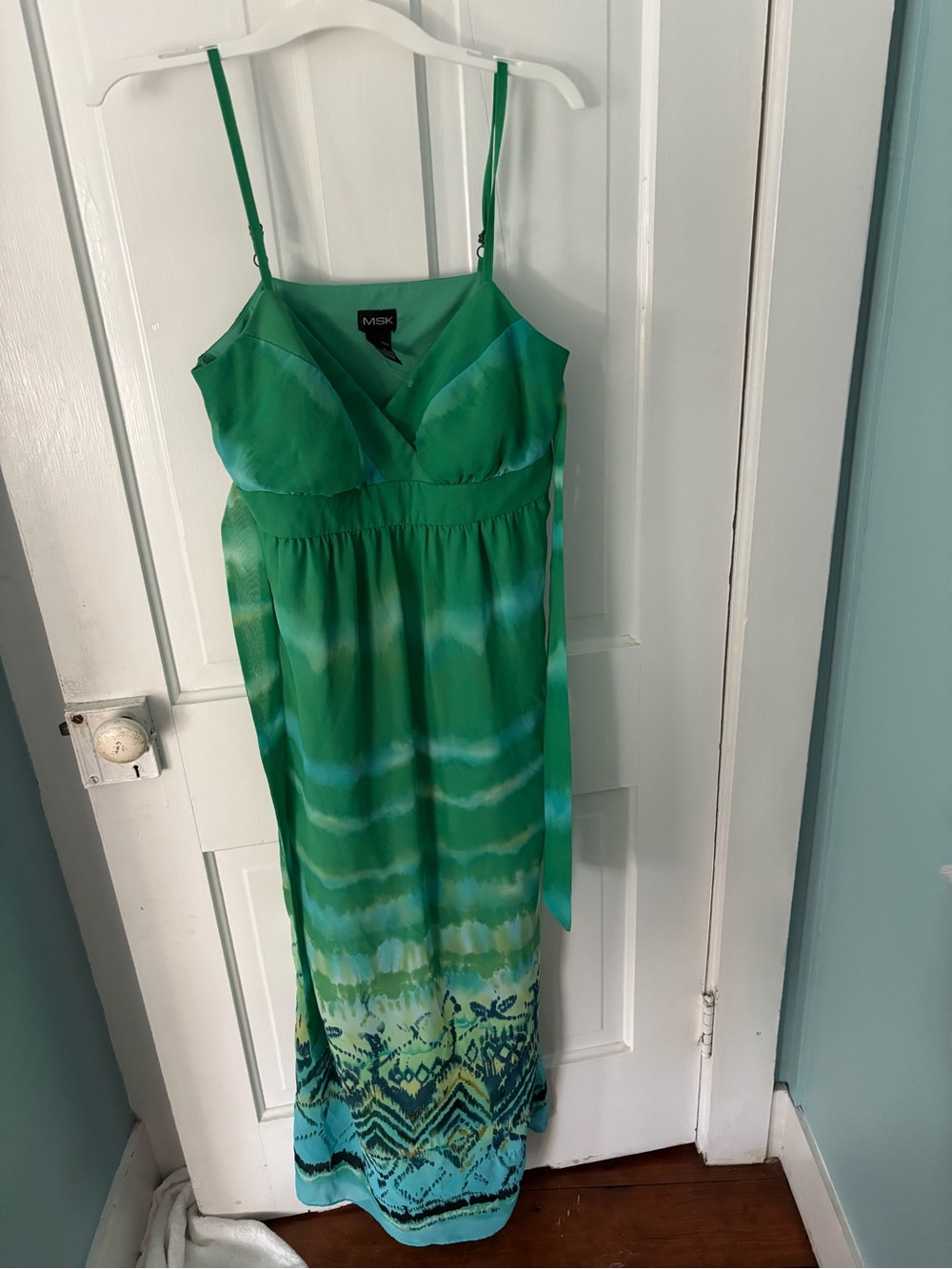 MSK Green and Teal Ombre Maxi Dress